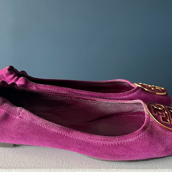 Tory Burch pink suede loafers. Very comfortable and gently worn. - Picture 2 of 3